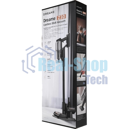 Пылесос вертикальный DREAME Z-Series Z30 черный, питание от аккумулятора, 855 Вт, уборка сухая, пылесборник 0.6 л