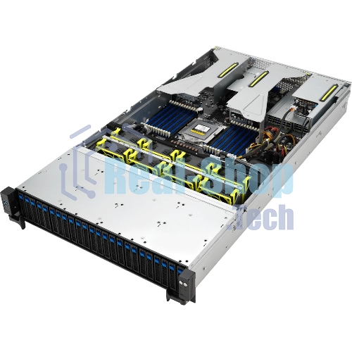 Серверная платформа ASUS RS521A-E12-RS24U, 2U, 1 x SP5 LGA 6096 360W, 24 x DDR5 6400/4800*, 24x 3.5'' NVMe hsb + 2x 2.5'' SATA, 2x M.2 22110, up to 1 PCIe Gen5 x8 LP + 1 OCP3.0, 2 x 1GbE RJ-45 LAN Intel i350-AM2, 1+1 2000W