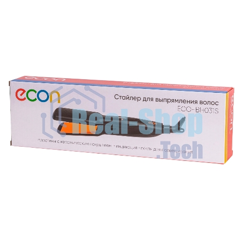 Выпрямитель для волос ECON ECO-BH031S черный/оранжевый, 38 мм, 200 °C, 2 режима