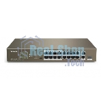 Коммутатор неуправляемый IP-COM F1118P-16-150W PoE, 18 портов, 18х100 Мбит/с, 2x1 Гбит/с, PoE 16х30 Вт (до 130Вт)