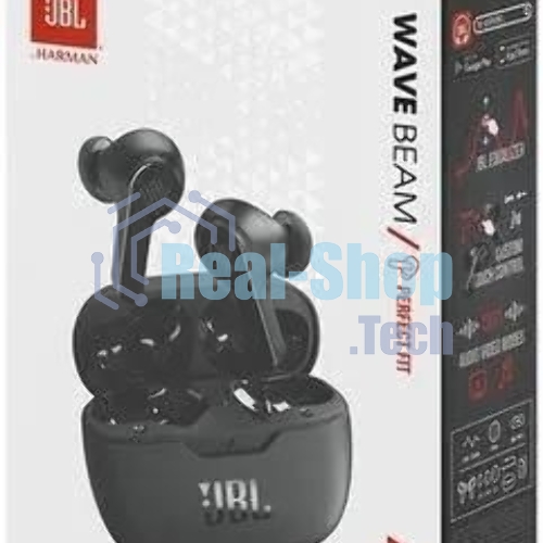 Наушники TWS JBL Wave Beam черный, внутриканальные, Bluetooth, быстрая зарядка, до 8 ч