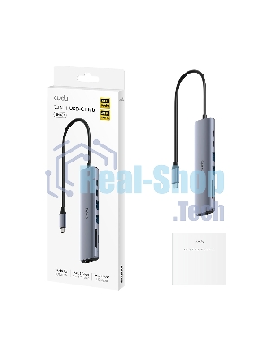 USB-концентратор CUDY UH407, USB Type-C, HDMI, microSD/SD, адаптер/USB Type-C