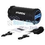 Колонка портативная Hyundai H-PAC220 черный/голубой 10W 1.0 BT/3.5Jack/USB