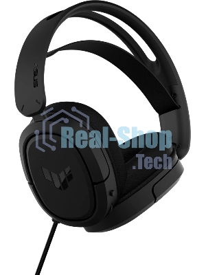 Гарнитура ASUS TUF Gaming H1 Wireless чёрный, беспроводная + проводная, USB/USB-C, до 15 ч, виртуальный 7.1, шумоподавление микрофона