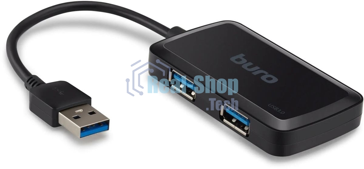 USB-концентратор Buro BU-HUB4-U3.0-S, USB 3.0, USB 4 порта, USB
