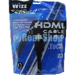 Кабель HDMI C-HM-HM-7.5M Wize, 7.5 м, v.2.0, 19M/19M, позол.разъемы, экран, черный, пакет