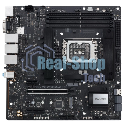 Материнская плата Asus PRO WS W680M-ACE SE, LGA1700, Intel W680, 4xDDR5, 8xSATA, 2xM.2, 1xPCIe 5.0 x16, 1xPCIe 3.0 x4, 1xPCIe 3.0 x1, 1xDP, 1xHDMI, 1xVGA, 3x2.5Gb LAN, 1xUSB-C 10Gbps, 1xUSB-A 10Gbps, 4xUSB-A 5Gbps, 3x3.5 мм, 7.1, mATX