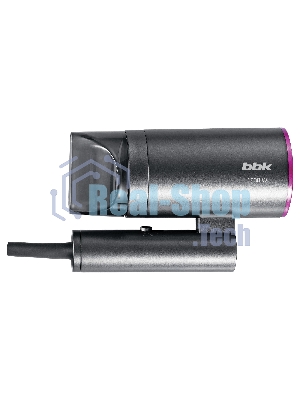 Фен BBK BHD1601 графит, 1600 Вт, ионизация, компактный