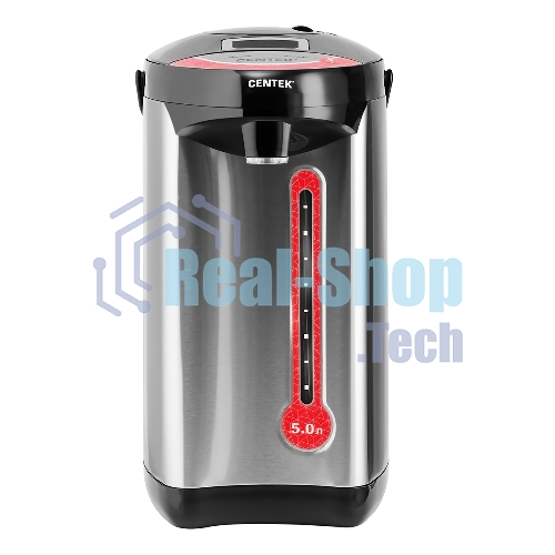 Термопот Centek CT-0082 черный, 5л, 750 Вт, 3 способа подачи воды, корпус из нержавеющей стали