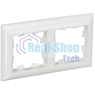 Рамка 2-местная IEK BRITE РУ-2-Бр DECOR 3D-форма белый/белый