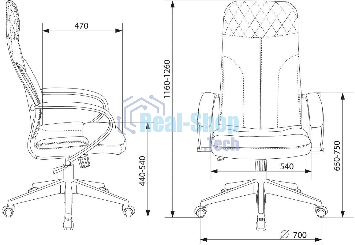 Кресло Бюрократ CH-608 Fabric Alfa 44 темно-серый, ткань