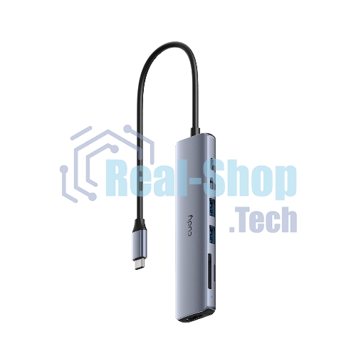 USB-концентратор CUDY UH407, USB Type-C, HDMI, microSD/SD, адаптер/USB Type-C