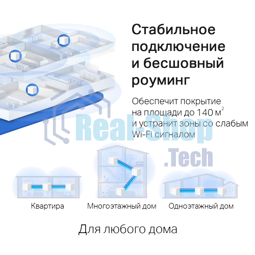 Бесшовный Mesh роутер Mercusys Halo H30G(3-pack) AC1300 10/100/1000BASE-TX