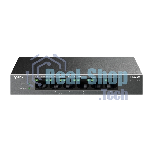 Коммутатор настольный TP-Link LS106LP с 6 портами 10/100 Мбит/с (4 порта PoE)