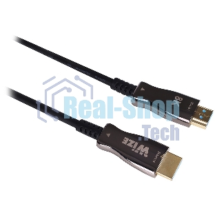 Кабель HDMI Wize AOC-8K-HM-HM-15M оптический, 15 м, 8K/60HZ 4:4:4, v.2.1, ARC, 19M/19M, HDCP 2.2, Ethernet, черный, коробка
