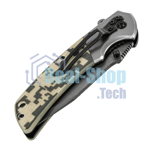 Нож складной Denzel, многоцелевой, системы Liner-Lock, с накладкой G10 на классической рукоятке 79207