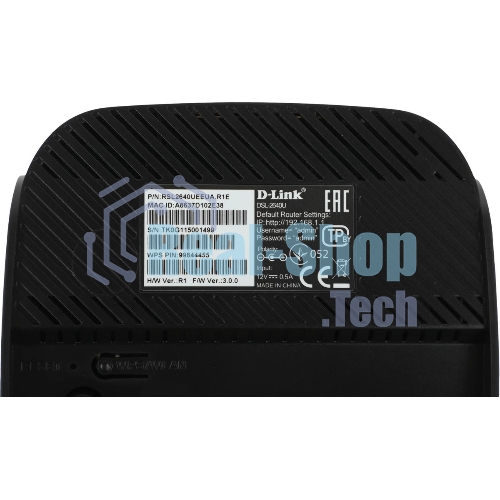 Роутер беспроводной D-Link DSL-2640U/R1A ADSL2+ черный (Annex A)