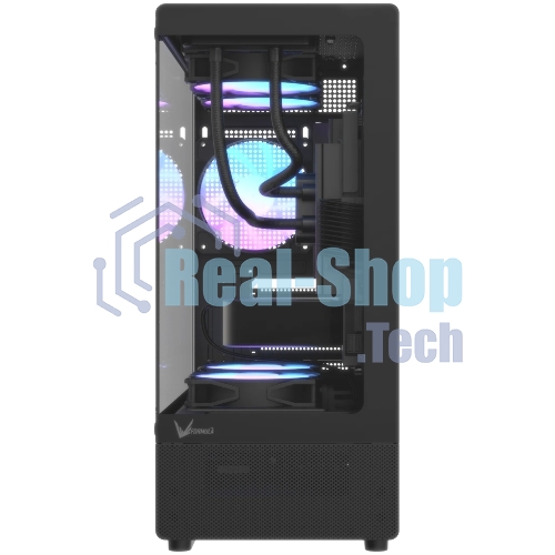 Корпус Formula Crystal Z1CM Plus AR v2 черный без БП mATX 5x120мм 1xUSB3.0 audio bott PSU