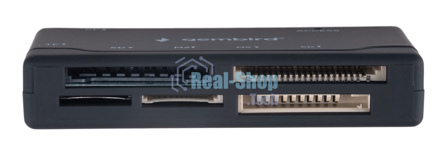 Кард-ридер Gembird FD2-MSD-4/черный/SD/TF/MicroSD/XD/MS/M2/CF/USB 2.0/пластик