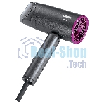 Фен BBK BHD1601 графит, 1600 Вт, ионизация, компактный