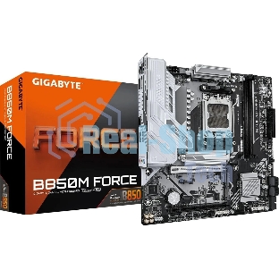 Материнская плата Gigabyte B850M FORCE, AM5, AMD B850, 2xDDR5, 4xSATA, 3xM.2, 1xPCIe 5.0 x16, 1xPCIe 4.0 x4, 1xHDMI, 1xDP, 1x2.5Gb LAN, 1xUSB-C 5Gbps, 1xUSB-A 10Gbps, 2xUSB-A 5Gbps, 2xUSB-A 2.0, 3x3.5 мм, 7.1, mATX