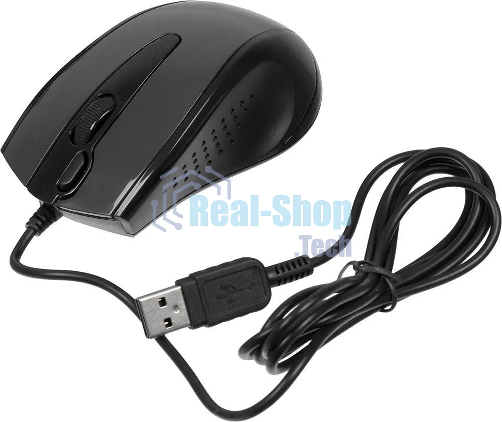 Мышь проводная A4Tech N-500F серый глянец/черный, 1200 dpi, USB, кнопки - 4