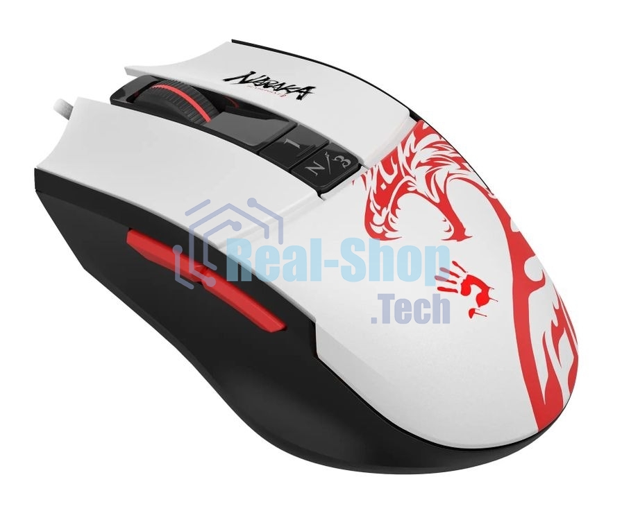 Мышь проводная A4Tech Bloody L65 Max белый, 12000 dpi, USB, кнопки - 7