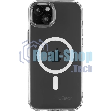 Чехол (клип-кейс) uBear для Apple iPhone 15 Plus Real Mag Case with MagSafe прозрачный (CS254TT67RL-I23M)