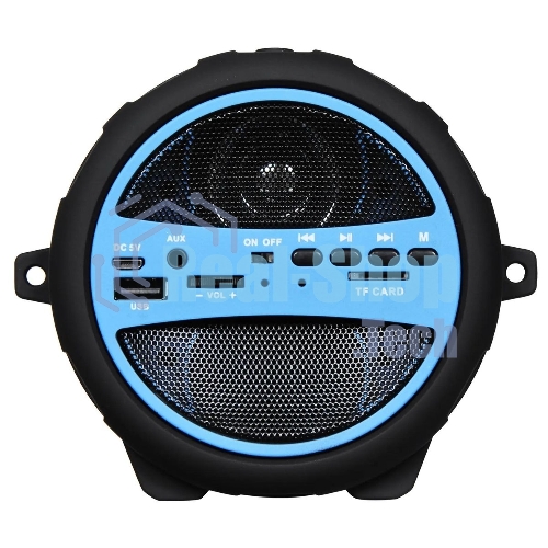 Колонка портативная Hyundai H-PAC220 черный/голубой 10W 1.0 BT/3.5Jack/USB