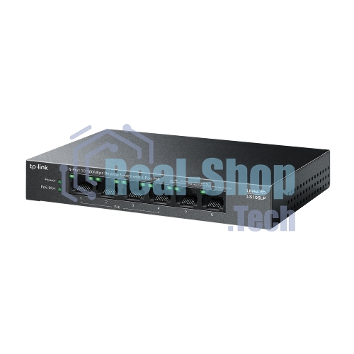 Коммутатор настольный TP-Link LS106LP с 6 портами 10/100 Мбит/с (4 порта PoE)