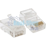Коннектор RJ-45 TERACOM PRO неэкранированный 8P8C 30мкд Cat.5E универсальный (упак. 10 шт)