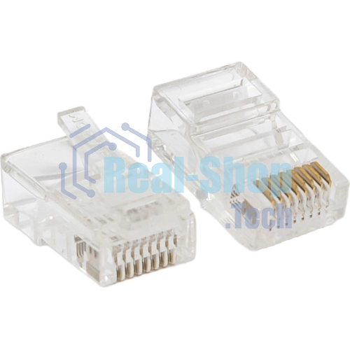 Коннектор RJ-45 TERACOM PRO неэкранированный 8P8C 30мкд Cat.5E универсальный (упак. 10 шт)