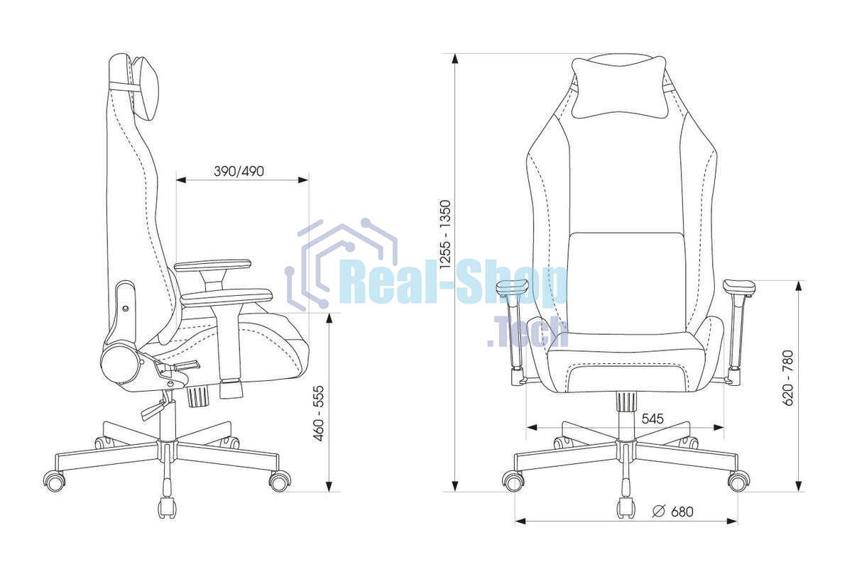 Кресло Бюрократ Knight N1 Fabric серый, ткань, 120 кг, механизм качания