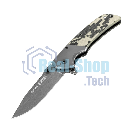 Нож складной Denzel, многоцелевой, системы Liner-Lock, с накладкой G10 на классической рукоятке 79207