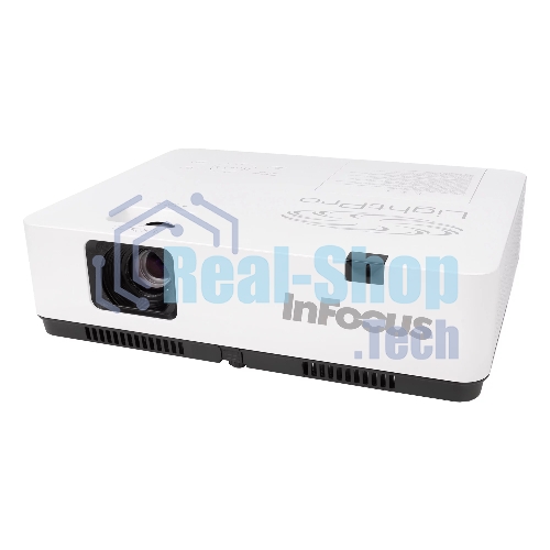 Проектор INFOCUS IN1034 3LCD, 4800 lm, XGA (1024x768), 50000:1, 1.481.78:1,3.5мм in,Composite video,Component,VGA IN х2, HDMI IN, Audio in(RCAх2), USB-A, USB B х2, VGA out, Audio 3.5мм out, лампа 20000ч.(ECO mode), RJ45,RS232, 1x16W, 31дБ, 3,3 кг
