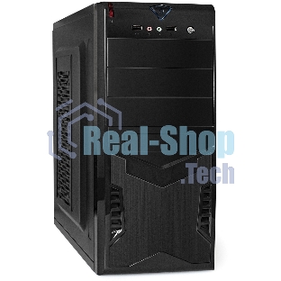 Компьютерный корпус Miditower ExeGate CP-601-UNS500 (ATX, БП UNS500 с вент. 12см, 2*USB, аудио, черный)