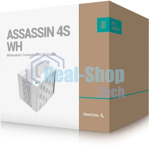 Кулер для процессора DEEPCOOL ASSASIN 4S WH белый, 140 мм, алюминий/медь, 1800 об/мин, 29.3 дБ, 4 pin, 250 Вт, 164 мм
