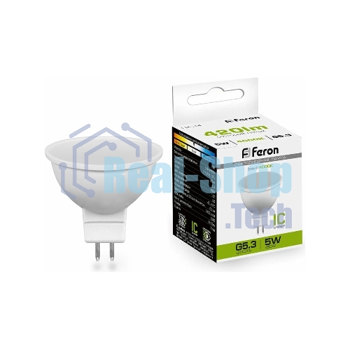 Лампа светодиодная Feron LB-24 5W 230V G5.3 4000K MR16