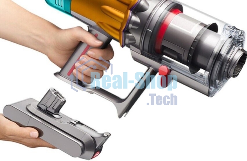 Пылесос вертикальный Dyson V12S Detect Slim Submarine 485350-01 золотой/серый металлик, питание от аккумулятора, 150 Вт, уборка сухая/влажная, пылесборник 0.35 л
