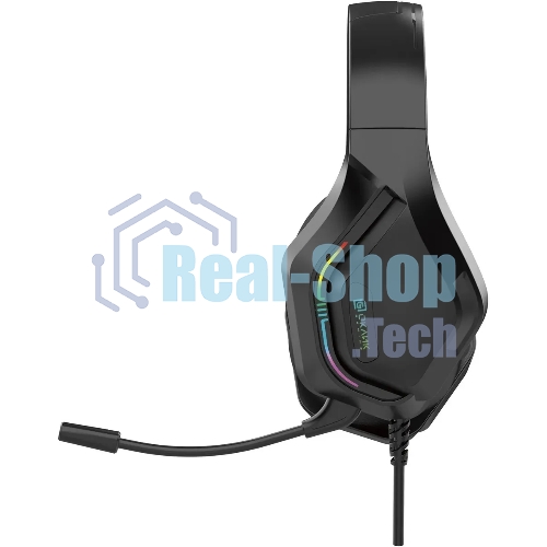 Гарнитура Oklick HS-L600G чёрный, проводная, USB, подсветка