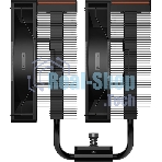 Кулер для процессора PCCooler RT620 Digital BK (250W, 4-pin PWM, LED temp., 157mm, 6x6mm, 2x120мм, 73.32CFM, 34.9dBA, 2200RPM, S: 1851/1700/1200/115X, AM5/AM4, черный)