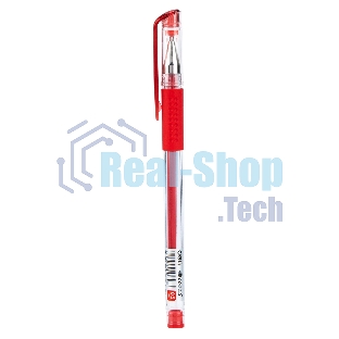 Ручка гелевая Deli Daily E6600SRed прозрачный, d=0.5мм, красные чернила, резиновая манжета