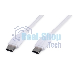 Кабель USB2.0 Cablexpert CC-USB2-CMCM-60-1.8M-W, Type-C/Type-C, 3A, 60Вт, PD/QC3.0, медь, 1.8м, белый, пакет