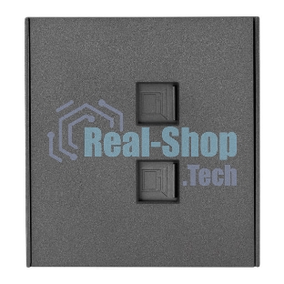 Розетка Kranz STRONG компьютерная двойная RJ45+RJ45 кат6 с/у графит