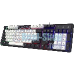 Клавиатура проводная Defender Dark Knight R GK-077, USB, черный/белый
