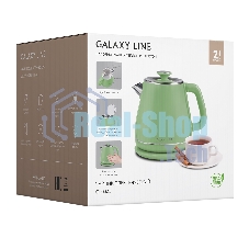 Чайник электрический Galaxy Line GL 0331, зеленый, пластик, двойная стенка из нержавеющей стали AISI 304 и пищевого пластика, 2200 Вт, 1.8 л, индикатор работы