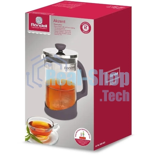 Френч-пресс Rondell Akzent RDS-938, 1 л, стальной