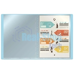 Папка с 20 прозрачными вкладками Бюрократ Pastel PAST20BLUE A4, пластик, 0.5мм, торцевой карман с бумажной вставкой, голубой
