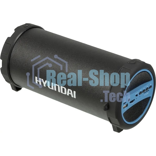 Колонка портативная Hyundai H-PAC220 черный/голубой 10W 1.0 BT/3.5Jack/USB