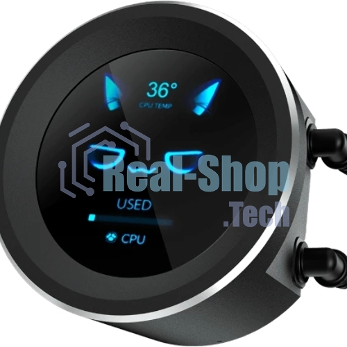 Водяное охлаждение для процессора SAMA Q60 Black (360мм, LED temp., черный, ARGb/Fans: 3x120мм, 86CFM, 30dBA, 2600RPM/Pump height 64мм, 30dBA, 2800RPM, Rad thickness 27мм/S: 1851, 1700, 1200, 20XX, 115X, AM5, AM4)